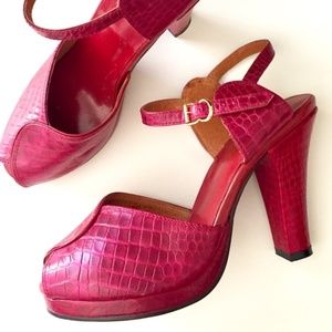 Re-Mix Vintage Shoes Pink Miranda Heels Size 8